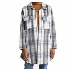 Nordstrom MELLODAY Plaid Long Open Style Over Shirt Shacket Jacket SIZE 1X